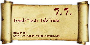 Tomásch Tünde névjegykártya