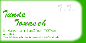 tunde tomasch business card